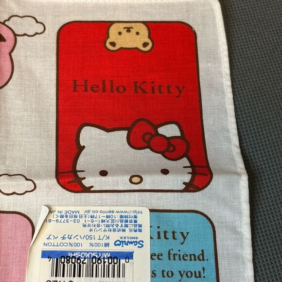 Vintage 2003 Hello Kitty Cotton Handkerchief Lot Of 5 New With Tags-Rare - Picture 12 of 16